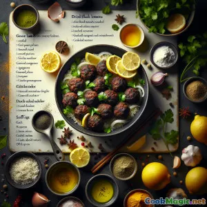 Ароматные мясные фрикадельки с черным лимоном Хиджаз и травяным рисом