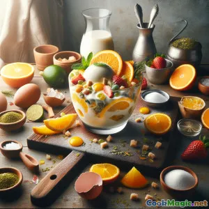 Yerba-Mate-Eis mit Zitrusfrüchten