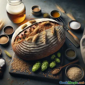 被啤酒亲吻的啤酒花脆皮黑麦面包