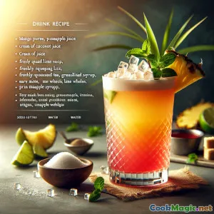 Insel-Sonnenuntergangs-Wirbel: Earl Grey Tropischer Cooler