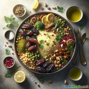 Kuskus z daktylami pieczonymi ze ziołami