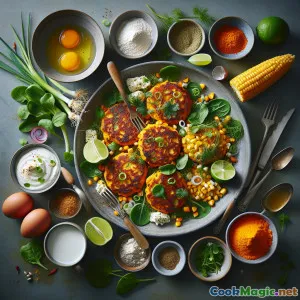 Chrupiące placuszki kukurydziane z Kumara i rukwią wodną z limonką