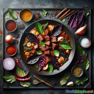 Lahij Roselle Leaf Beef Curry: Hearty & Zesty Fusion