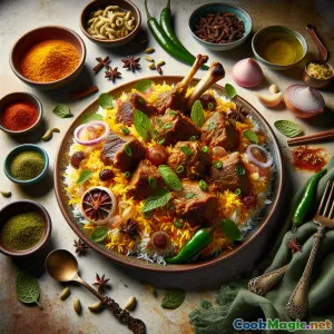 डम् फेस्ट के साथ लिटिल इंडिया मटन बिरयानी पैकेट