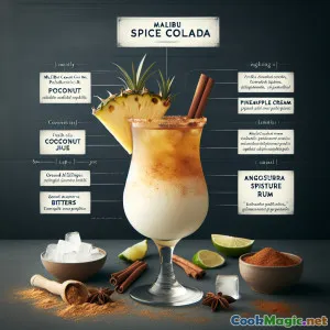 Malibu Spice Colada : Un cocktail tropical épicé avec une touche anglaise