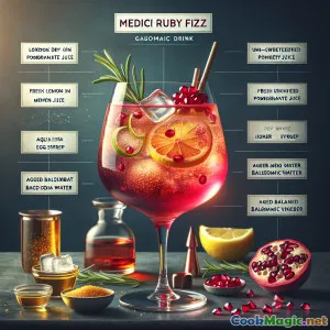 Medici Rubin-Fizz mit Granatapfel-Glitzer