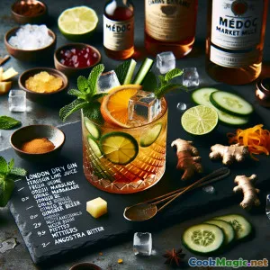 Medoc Market Mule: Gin, Ingwer, Bordeaux-Twist