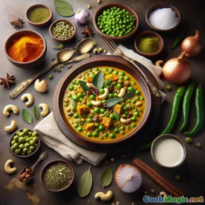 Curry cremoso de Methi Malai com ervilhas: curry de ervilhas veludoso