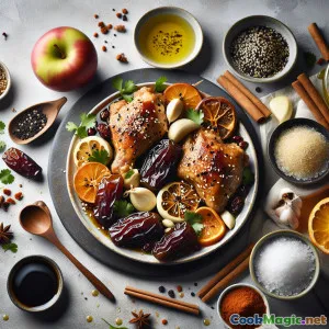 Kurczak w melasie z daktylami i glazurą sezamową z prażonym sezamem