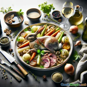 根菜とともに煮込んだモラヴィア風ワイン煮込みうさぎ