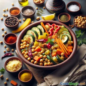 Tagine đậu gà Marốc với chermoula và mơ khô