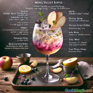 Gelombang Lembah Mosel: Koktail Riesling dengan bunga elderflower