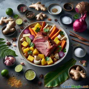 Pit Baked Pork with Papua New Guinea Flavors