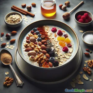 Rustikaler Bergnuss-Porridge mit Wilder Honig