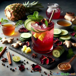 Naija Nectar: Cóctel sin alcohol vibrante de hibisco nigeriano y piña