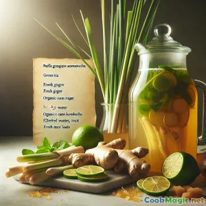 Gengibre do Pacífico com Capim-Limão: Uma Infusão de Kombucha Refrescante