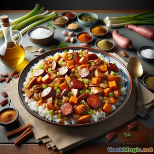 Pecan Praline Sweet Potato Jambalaya