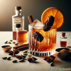 Persian Date Old Fashioned: Spiced English Sunset