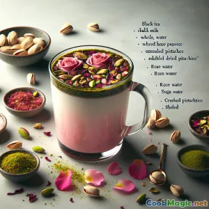 Elegant Persian Rose & Pistachio Milk Tea