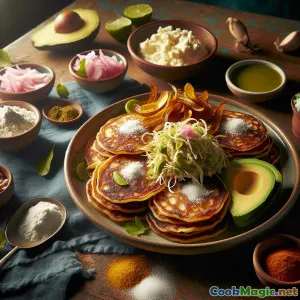 Baleadas z kwiatem bananowca, fasolą i awokado