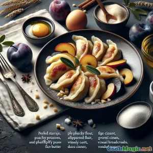 Dumplings Prigorje à la pomme et à la prune avec chapelure à la cannelle