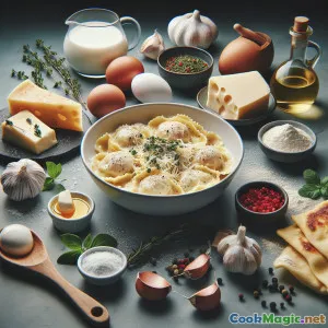 Sorrentinos Provençal với Sốt Kem Trắng