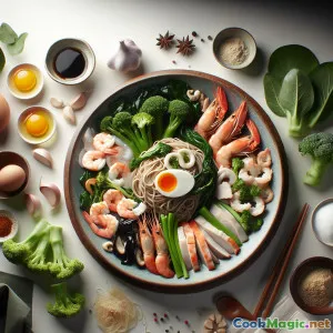 Raad Na: Savory Stir-Fried Flat Noodles with Seafood