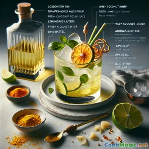 Rangoon Goldene Spirale Kurkuma-Zitronengras-Gin-Cocktail