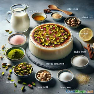 Riz au lait à l'eau de rose et pistache exquis