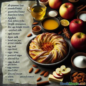 Golden Saffron Apple Kringle Twists Pastry