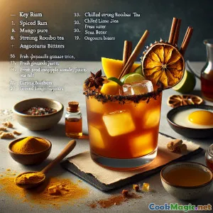 Savanna Gold Sip: Mango-Rooibos-Rum-Kühler