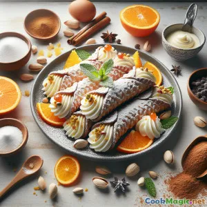 Délice des cannoli siciliens à la fleur d'oranger