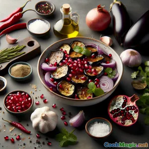 Smoky Eggplant & Pomegranate Superfood Salad