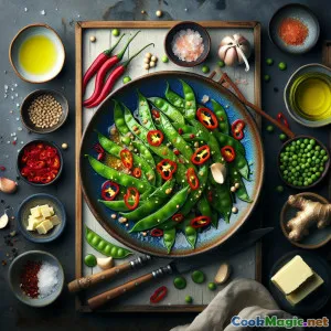 Zuckerschoten-Sprossen in feuriger Yakbutter