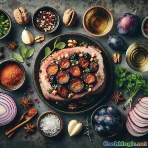 مشوي خاصرة الخنزير المحشوة بالبرقوق شوماديا