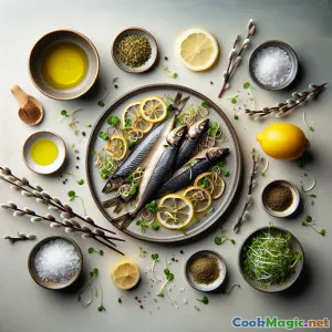 Sun-Dried Capelin with Willow Catkin Garnish