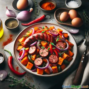 Hearty Sweet Potato & Andouille Skillet Hash