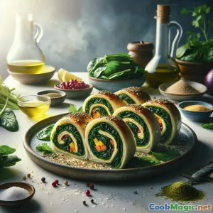 Syrische Tahini-Spinat-Wirbelrollen