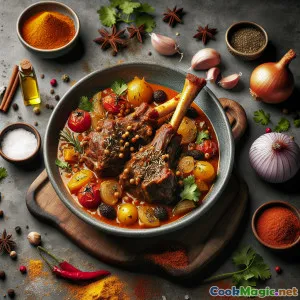 Gulasz z głowy baraniej z tamaryndem i kminkiem, brytyjski twist