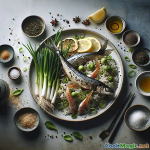 Handgefertigte Silberfisch-Teeraroma mit Frühlingszwiebel-Asche-Kruste