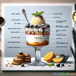 北欧风 Terva（桦木焦油）冰淇淋帕菲 配云莓