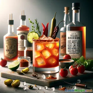 Sling de tomate defumado com bourbon texano