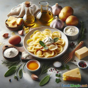 Toskańskie tortelli nadziewane ziemniakami z masłem szałwiowym