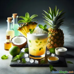 Refreshing Tropical Rum Cooler with Pineapple Twist