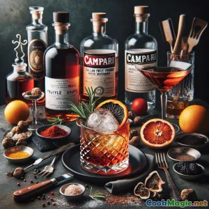 Negroni du bosquet de truffes avec des agrumes sylvestres