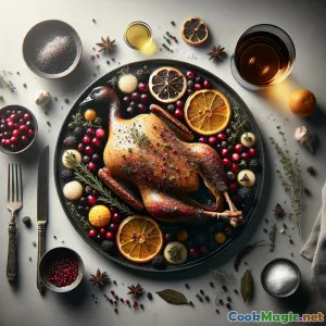 苔原蔓越莓腌制鹅，枫糖釉