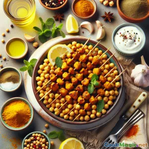 Golden Turmeric Chickpea Mashawi Skewers