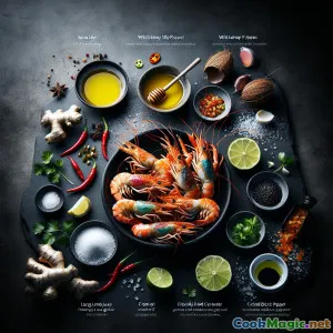 Udang dengan Glaze Madu Vanua Levu dan Kulit Jeruk