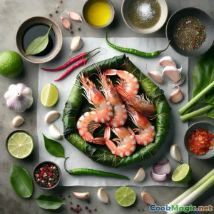 Zesty Wild Pepper Leaf Wrapped Shrimp Bites